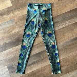 Black milk clothing, peacock leggings size medium